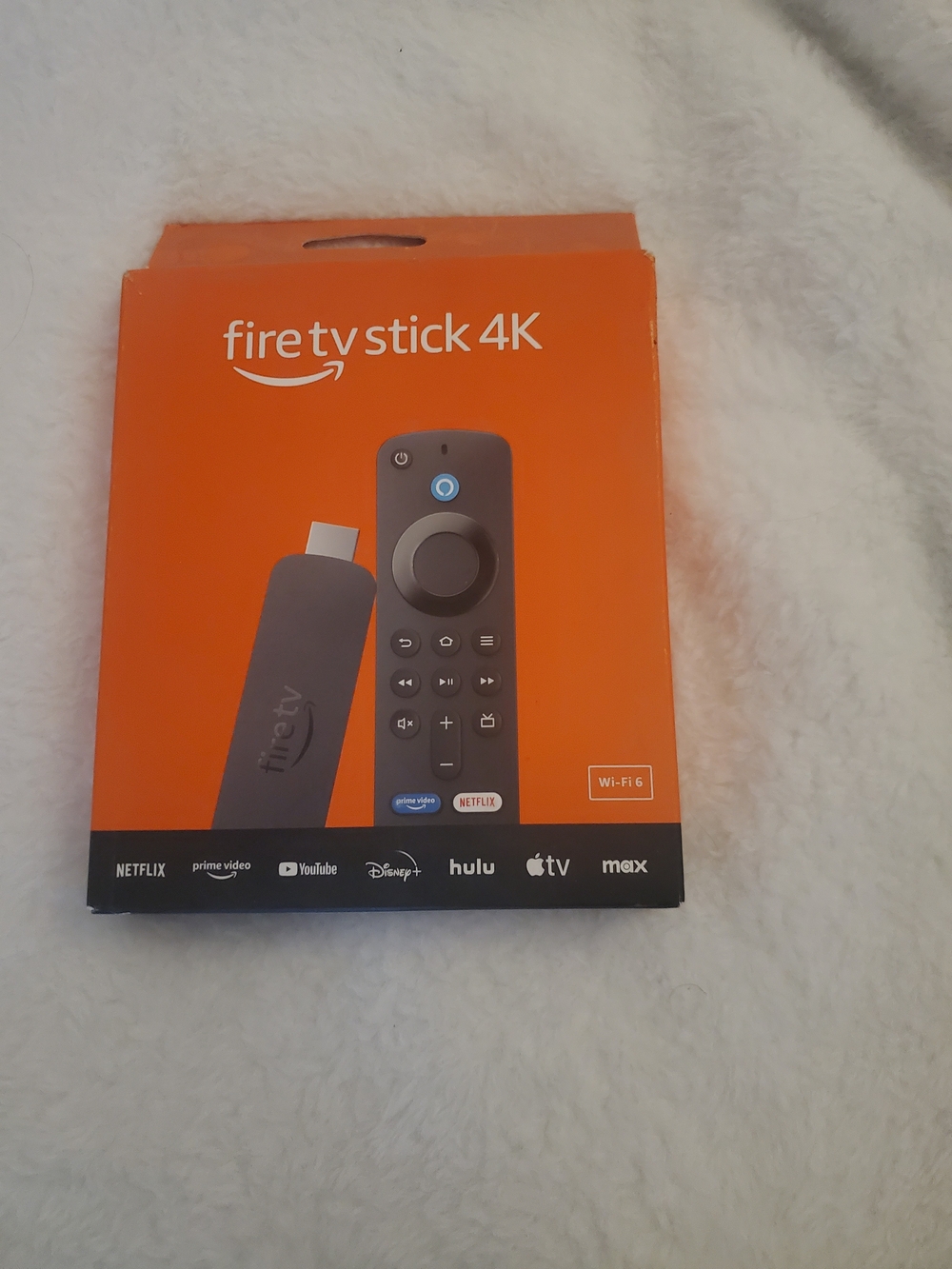 Amazon Fire TV Stick 4K – Orange and Black Retail Box